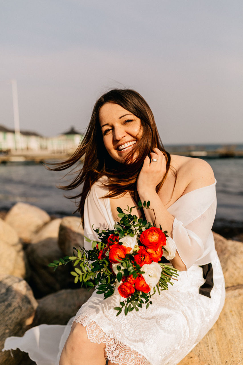Portrait Paar Verliebt Strand Fotografie Hochzeit Meer