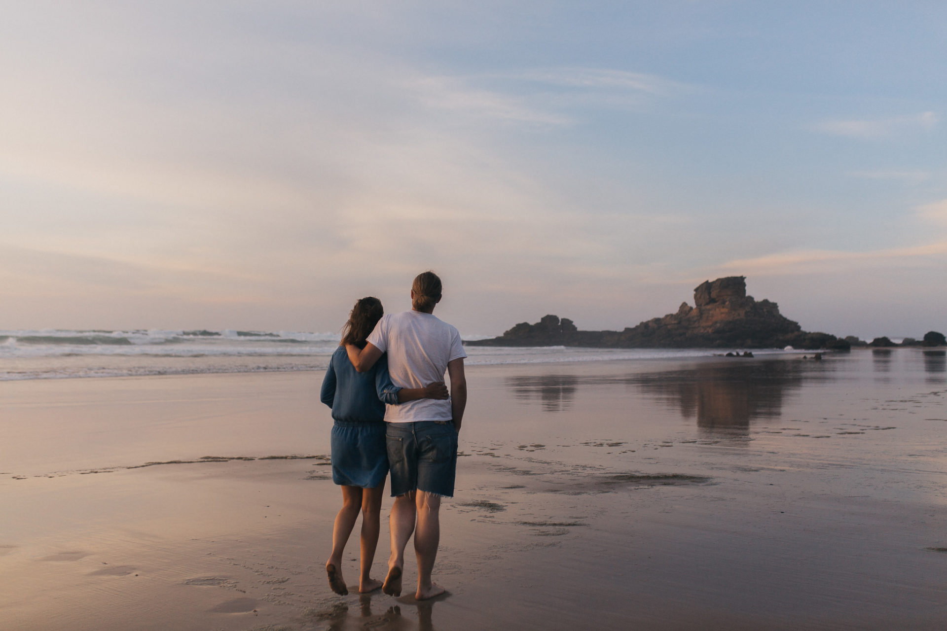 Portrait verliebtes Paar Strand Fotograf Stuttgart Sonnenuntergang