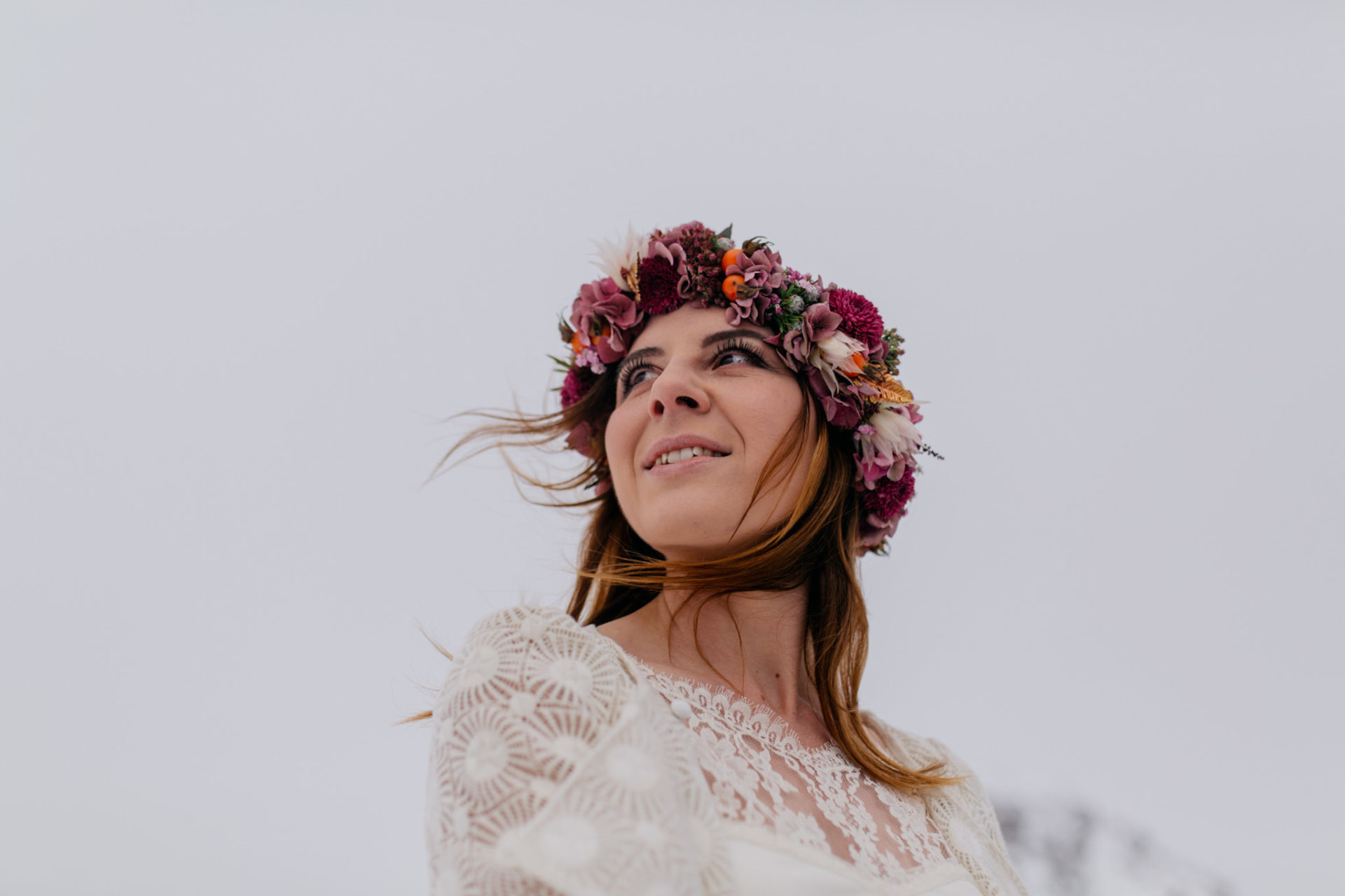 Hochzeitsfotografie Hafelekar Innsbruck Österreich Hochzeit Berge Portrait Brau Brautkleid Stephanie Wolff Paris