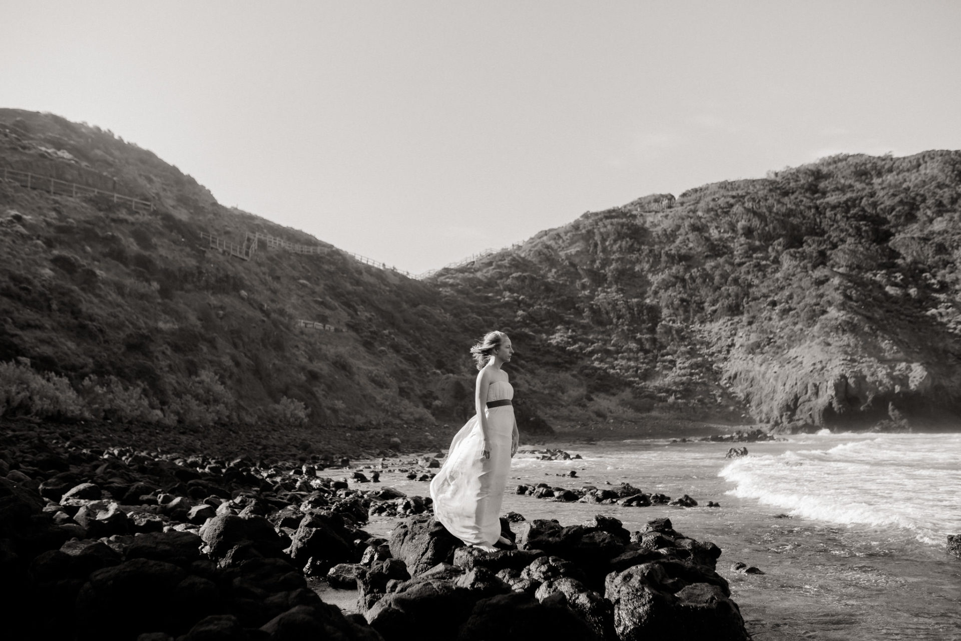 Hochzeitsfotografie Melbourne Mornington Peninsula Brautkleid Inspiration Fotoshoot Braut Strand Meer