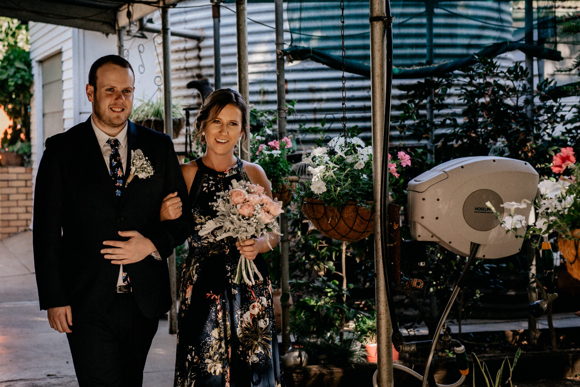 backyard-wedding-australia-melbourne-ceremony-bridal-party-walk-down-isle